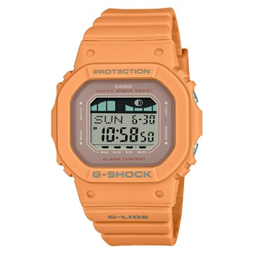 送禮首選★CASIO 卡西歐 G-SHOCK 潮汐月相 纖薄衝浪電子錶-淡橙 GLX-S5600-4  附提袋【全館滿額折價★APP下單點數4倍送】線上購買享_實體門市同步服務