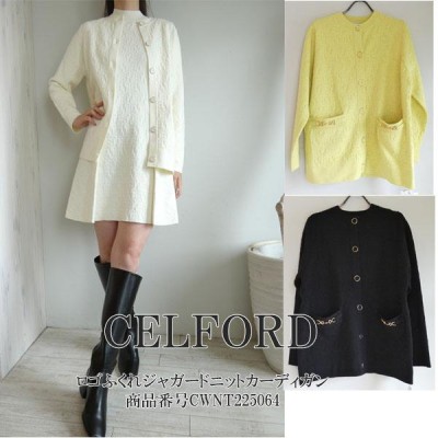 SALE セール CWNT225064,CELFORD,ロゴふくれジャガードニット 