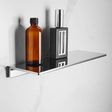 衛浴系列 現代全銅浴室置物架衛生間洗漱臺鏡前托盤架化妝品隔板架打孔