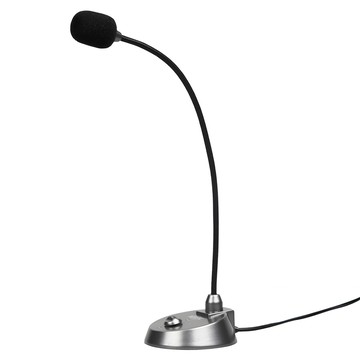 INTOPIC 廣鼎 桌上型麥克風 360°全指向 Jazz-025 可彎折蛇管 適用桌上型電腦通話或網路直播  黑色