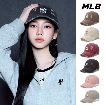 MLB 復古水洗刷破可調式軟頂棒球帽 道奇/守護者/洋基隊(3ACPVV34N-六款任選)【官方旗艦店】