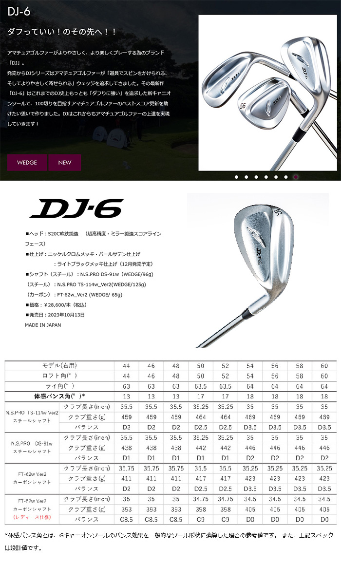 カスタム フォーティーン ウェッジ 3本組 ニッケルクロムメッキ DJ-6