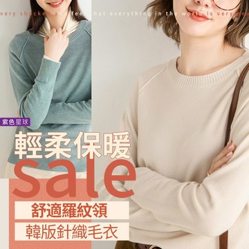 紫色星球 現貨出清 針織衫 毛衣 長袖針織衫 女生毛衣 長袖上衣【DH04】圓領針織衫 素面毛衣 柔軟不扎 長T 素T
