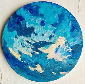 畫作「PAN」油彩・原畫・直徑 25cm・圓形・藝術畫板