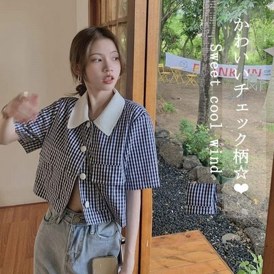 シャツ チェック柄シャツ レディース トップス 半袖シャツ Tシャツ 半袖 夏 ブラウス チャック柄 カーディガン 前開け 折襟 カジュアル風 通販 Lineポイント最大get Lineショッピング