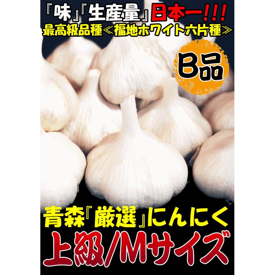 青森 にんにく 1kg 青森 Mサイズ厳選 B品 国産 ニンニク 1キロ ネット詰め 中国産と比べて