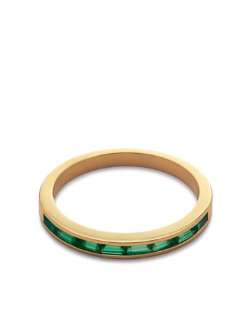 Monica Vinader - Mini Baguette Half Eternity ring - women - Onyx/Recycled 18kt Gold Vermeil - N