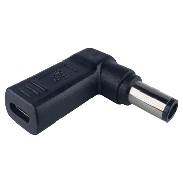 KTNET TC母轉DC公7.4*5.0 PD電源誘導頭 5A DELL轉接頭 支援PD快充 適用多款筆電 輕巧便攜  黑色 + 銀色  1入