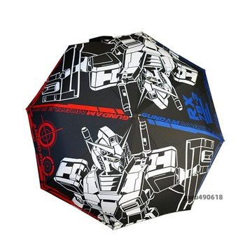 臺灣出貨 原創設計高達RX78-2黑膠塗層防曬防紫外線三折晴雨傘遮陽傘雨傘