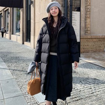 [巴黎精品] 現貨+預購 頂級真羽絨外套90%鴨絨羽絨衣秋冬外套保暖上衣大碼休閒女裝-連帽長版4色a1mj12