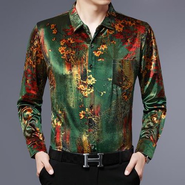 Slim and simple long-sleeved lapel shirt修身簡約長袖翻領襯衫