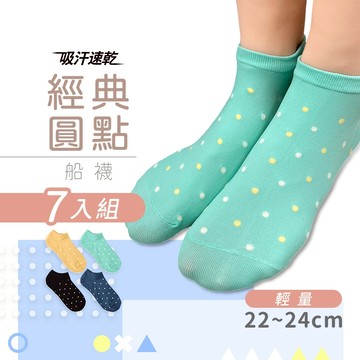 【MORINO】(7雙組)MIT吸汗速乾機能襪圓點款 M22~24CM  MO31502-1 輕量襪/船型襪/流行女襪