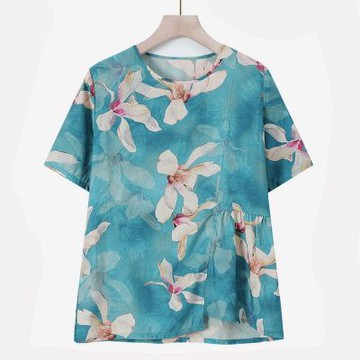 [韓國K.W.]現貨冰山美人亞麻上衣(上著/背心/襯衫/棉麻)