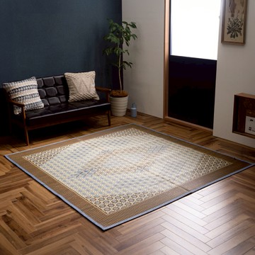 日本 IKEHIKO池彥 藺草地毯組子 天然材質 四季皆宜涼爽溫潤 - 日暮藍-191x191x0.6cm