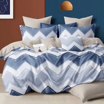 台灣 AGAPE 100%舒柔棉薄床包 + 薄枕套 2個 台灣製造  Queen Size  藍嶼之丘