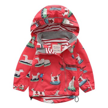 Meanbear - 防風防雨反光衝鋒外套-狗狗好朋友-斜拉鏈