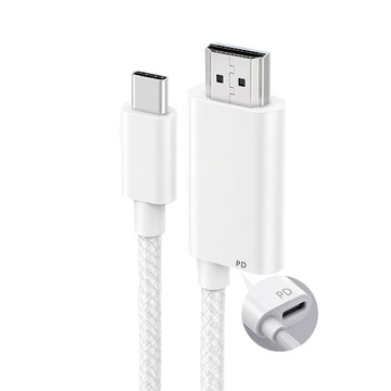 ZA Type-C to HDMI 4K投影傳輸螢幕線1.8m 附Type-C充電孔 適用iPhone 18/17/16/MacBook/iPad/手機