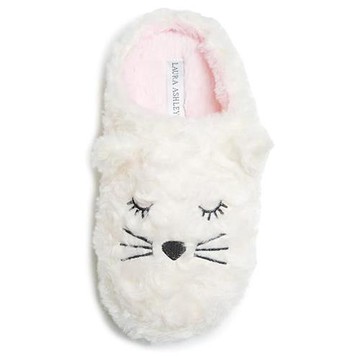 Love21 女Laura Ashley 白色毛絨小動物拖鞋(預購)