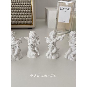 vintage可愛小天使擺件復古ins歐式桌面樹脂石膏人物家居飾品禮物