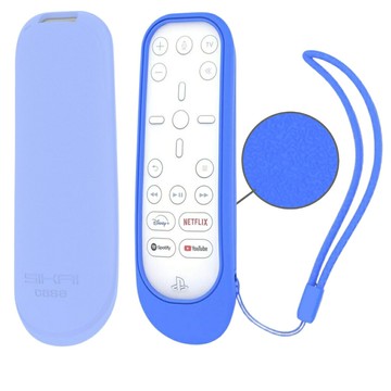 [3玉山網] SIKAI PS5 媒體遙控器保護套 藍色1入 防滑紋理 適 Sony PlayStation 5 矽膠套含手繩配件_PP6