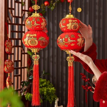 🔥臺灣出貨🔥新年掛件 福字葫蘆掛件 燈籠客廳裝飾掛飾 年年有餘福袋 過年佈置 入戶門掛飾 春節掛裝飾品 掛福 新年掛飾