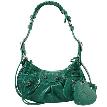 BALENCIAGA 巴黎世家 671309 Le Cagole XS 鉚釘小羊皮肩斜背包.綠