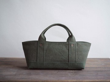 定制 [ARMY DUCK] Shikaku 手提包帶蓋 Yokonaga 卡其色驅動器