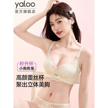 雅鹿內衣女小胸聚攏升杯顯大無鋼圈舒適透氣性感蕾絲文胸2025新款