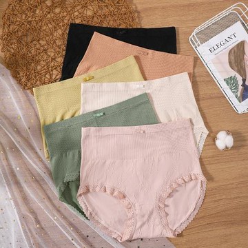 特大碼內褲女200斤純棉襠高腰收腹蕾絲加肥加大中老年媽媽三角褲