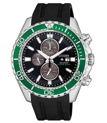 CITIZEN 星辰錶 CA0715-03E PROMASTER 三眼限量光動能冒險計時極致潛水腕表/綠*黑 45mm｜樂天全館特惠中★指定刷卡回饋10%