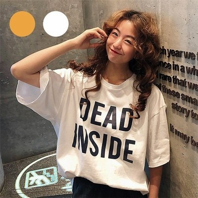 Tシャツ レディース 夏 トップス 白tシャツ 半袖 英字柄 Tシャツ カジュアル お出かけ 黄色 ロング丈 通販 Lineポイント最大get Lineショッピング