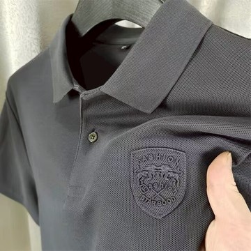 POLO衫 男士 珠地刺繡上衣 夏季 新款 休閒 百搭 緊身 短袖 t恤 男翻領 體恤 ins 預購 簡約款