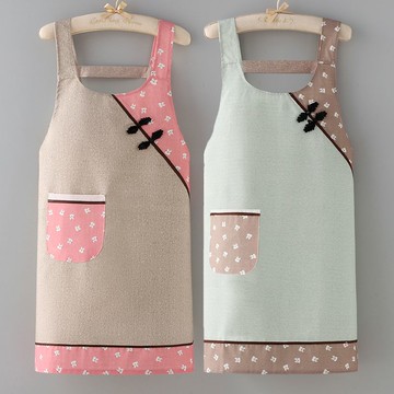 圍裙擺攤 年輕人耐磨圍裙廚房 做飯雙肩防油 夏季薄款工作服【倪醬小鋪】