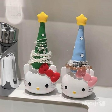 ✨臺灣出貨✨可愛Kitty貓髮圈收納神器衛生間浴室手錶首飾掛架裝飾品玄關擺件