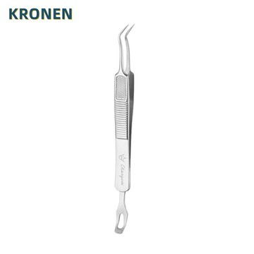 KRONEN 優質皇冠粉刺夾(斜)+刮棒勾 X-002 /粉刺痘痘清潔工具【官方旗艦店】