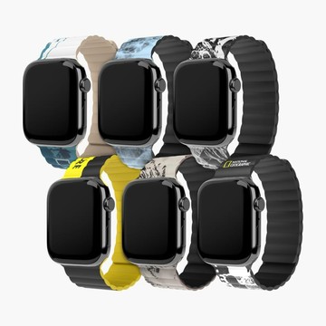 Loop 矽膠磁吸錶帶 42/44/45/46/49mm-地圖黑