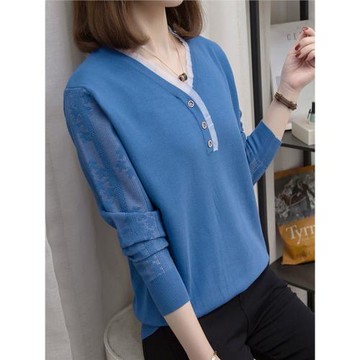 長袖針織打底衫春秋冬2025年新款女士大碼春秋毛衣薄內搭洋氣上衣