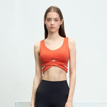 S2N STUDIO CROSS V領交叉結構感上衣_Red Orange T007
