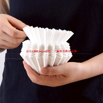 滴濾壺專用蛋糕型155過濾紙進口漂白折紙手沖咖啡壺波浪型濾紙