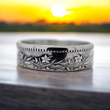 巴基斯坦錢幣戒指 1盧比 1981-1991，男士巴基斯坦戒指，女士錢幣戒指