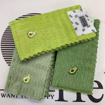 9418人次收藏夾📂 牛油果刺繡 洗碗布 廚房抹布 加厚吸水 不沾油 擦拭巾 清潔布 家用