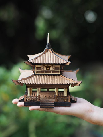 中日亭模型、中式駕駛室模型、家居及園林裝飾組裝卡通模型場景