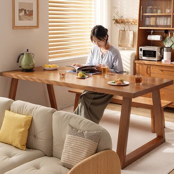 工廠直銷 免運 餐桌 餐邊桌 家用餐桌椅 靠墻桌 實木餐桌小戶型吃飯桌子家用長方形大板桌餐桌椅2024新款一桌四椅特惠/快速出貨/開立發票 特價出貨 全館八折K1024