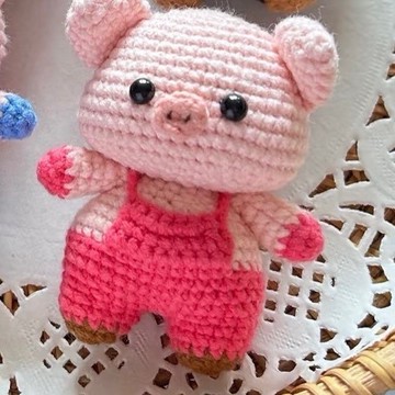 🔥新款🔥十二生肖小豬玩偶diy可愛手工材料鈎針鑰匙扣掛件毛綫編織手工編織材料包/毛線鉤織/手作材料/毛線DIY 1MQN