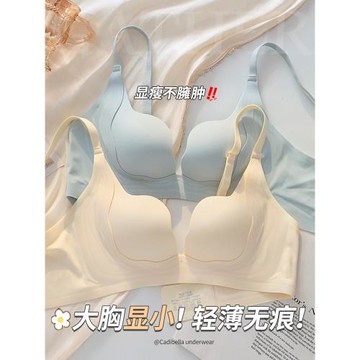 無痕內衣女士薄款大胸顯小胸聚攏收副乳防下垂2024新款爆款文胸罩