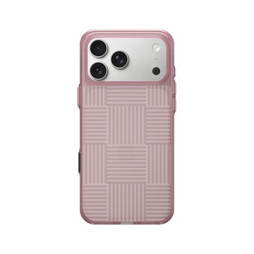 iPhone 17 Pro Max Clear (相機按鈕) 晶醺玫 - Textured Glass: Luminous Sculpture 玻璃紋理系列：光映雕塑 - 編織紋理玻璃