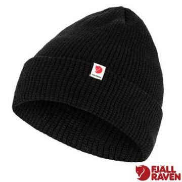 【Fjallraven 北極狐】Fjallraven Tab Hat 輕柔保暖快乾針織帽.毛線帽.休閒帽/帽沿可反摺/ 84767-550 黑