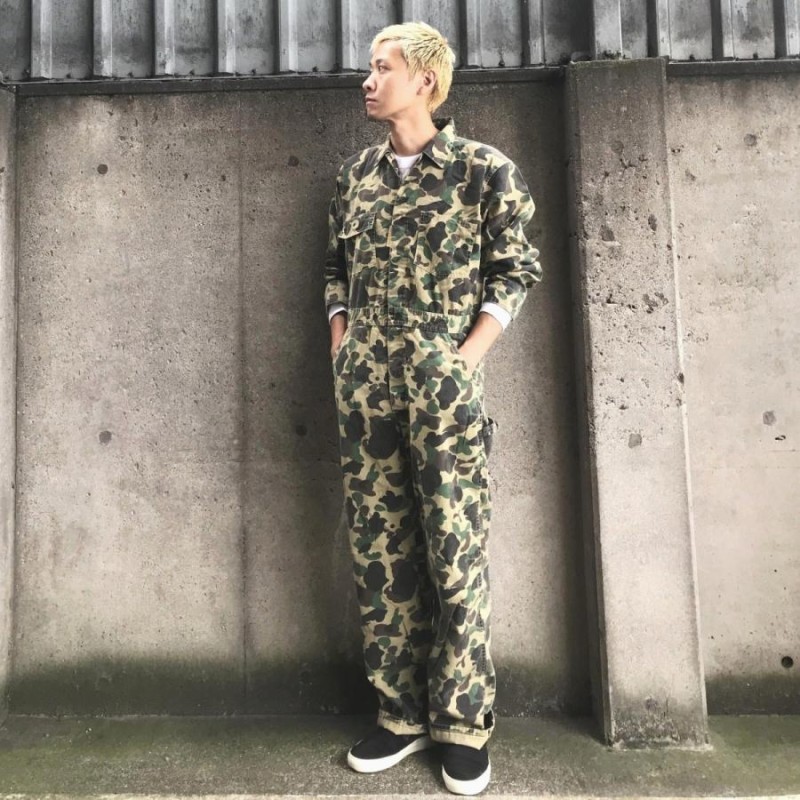 ヒューストン HOUSTON つなぎ OVERALL - GR CAMO （80%OFF） | LINE 