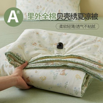 ✨新款特惠✨A類小清新純棉夏涼被四件套可機洗兒童薄被子新疆全棉棉花空調被0501