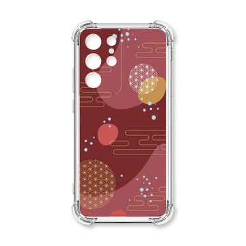 S系列(其他) 殼 TRON 三星 S21 Ultra 日系和風圓點流雲系列 四角防摔殼 手機殼